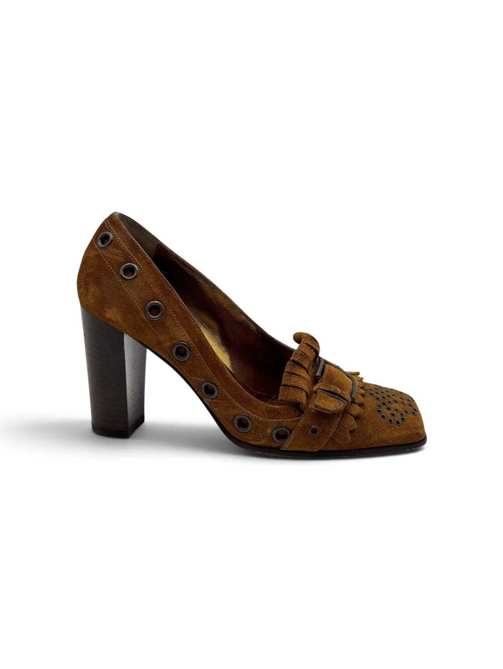 Dolce & Gabbana 90mm Suede Grommet Kiltie Pumps
